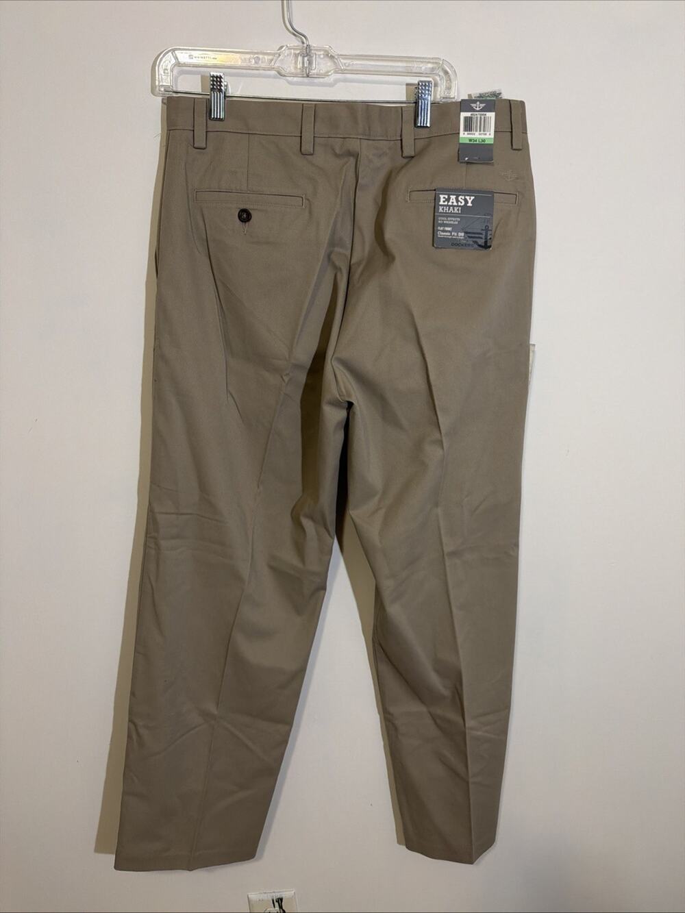 Dockers Mens Tan Casual D3 Classic Pants 34x30 Flat Front NWT